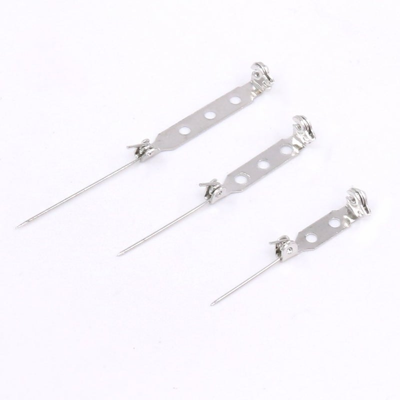 Rustark 120Pcs 3 Sizes Silver Tone Pin Back Clasp Brooch for Badge Crafts, Jewelry Crafting, Sewing Fabric, Making Corsage - Small/Medium/Large - Image 3